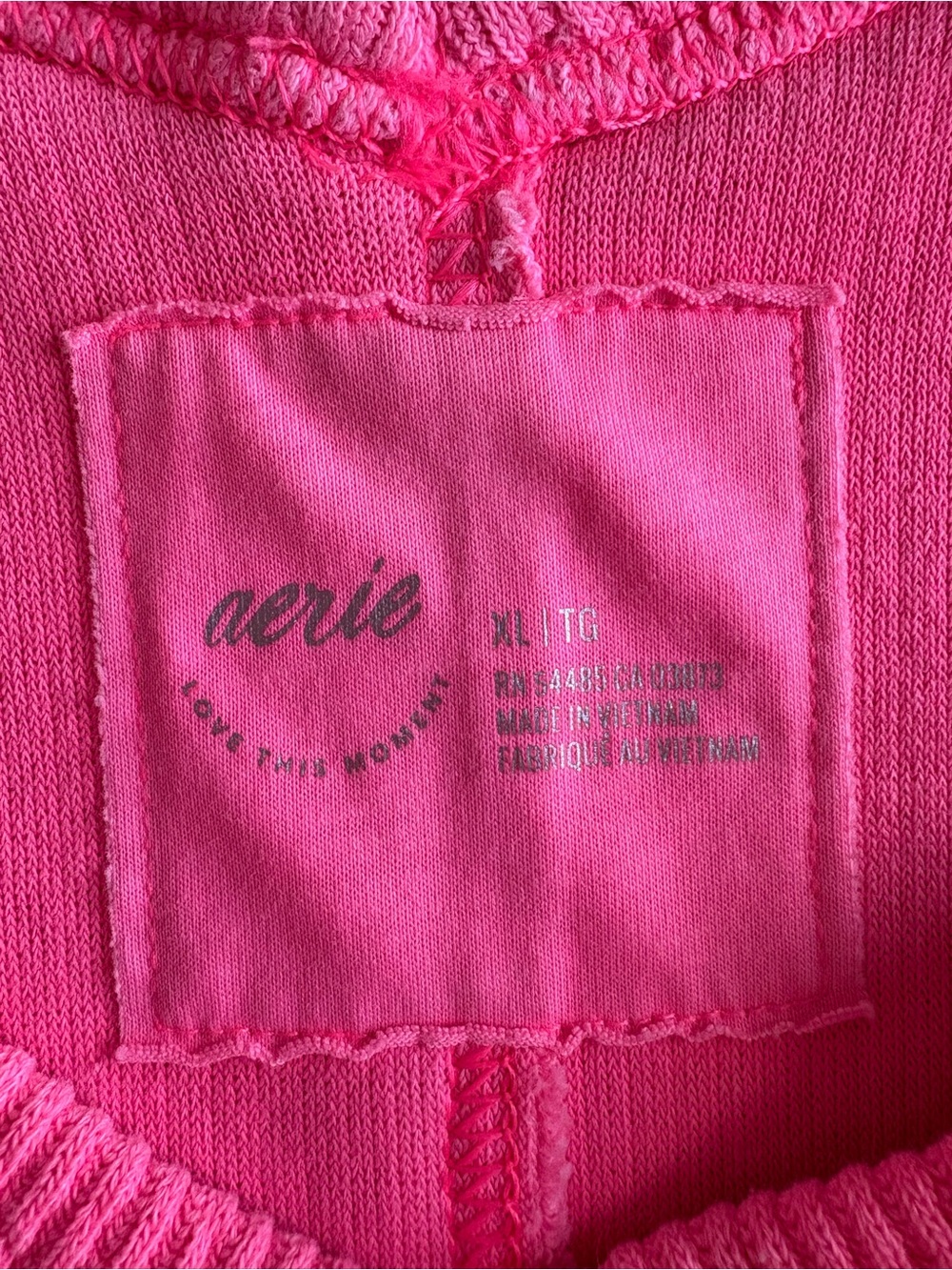 Aerie Wonder Oversized Textured Knit V-Neck Slouchy Sweatshirt Lounge Pink XL - Picture 7 of 7